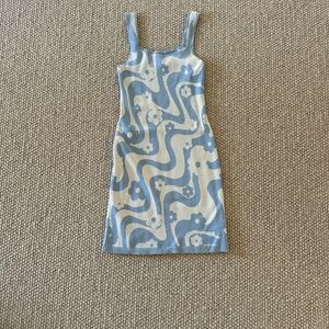 Hollister Blue and Cream Floral Mini Dress
